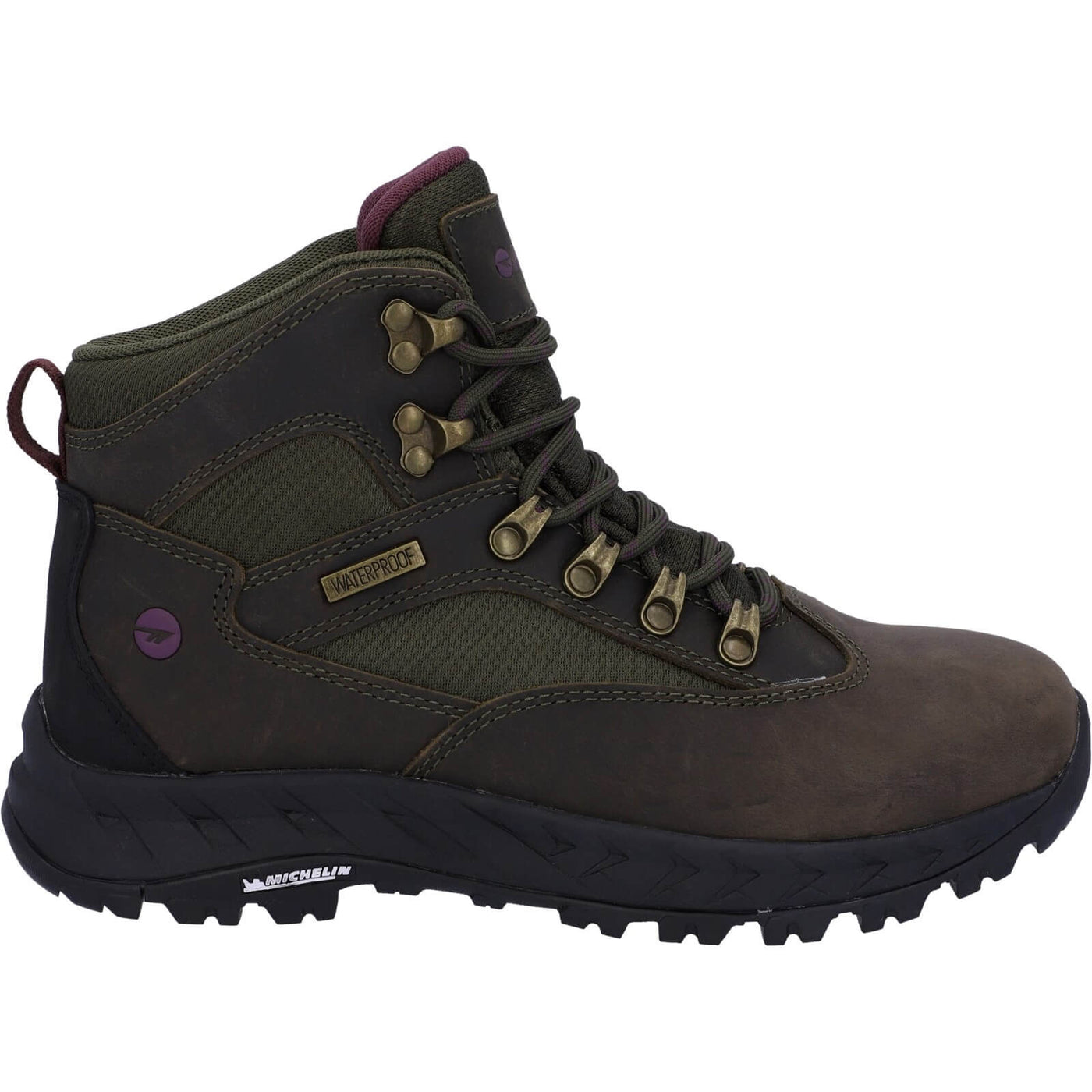 Hi-Tec Euro Trail Lightweight waterproof Hiking Boots Khaki 6#colour_khaki