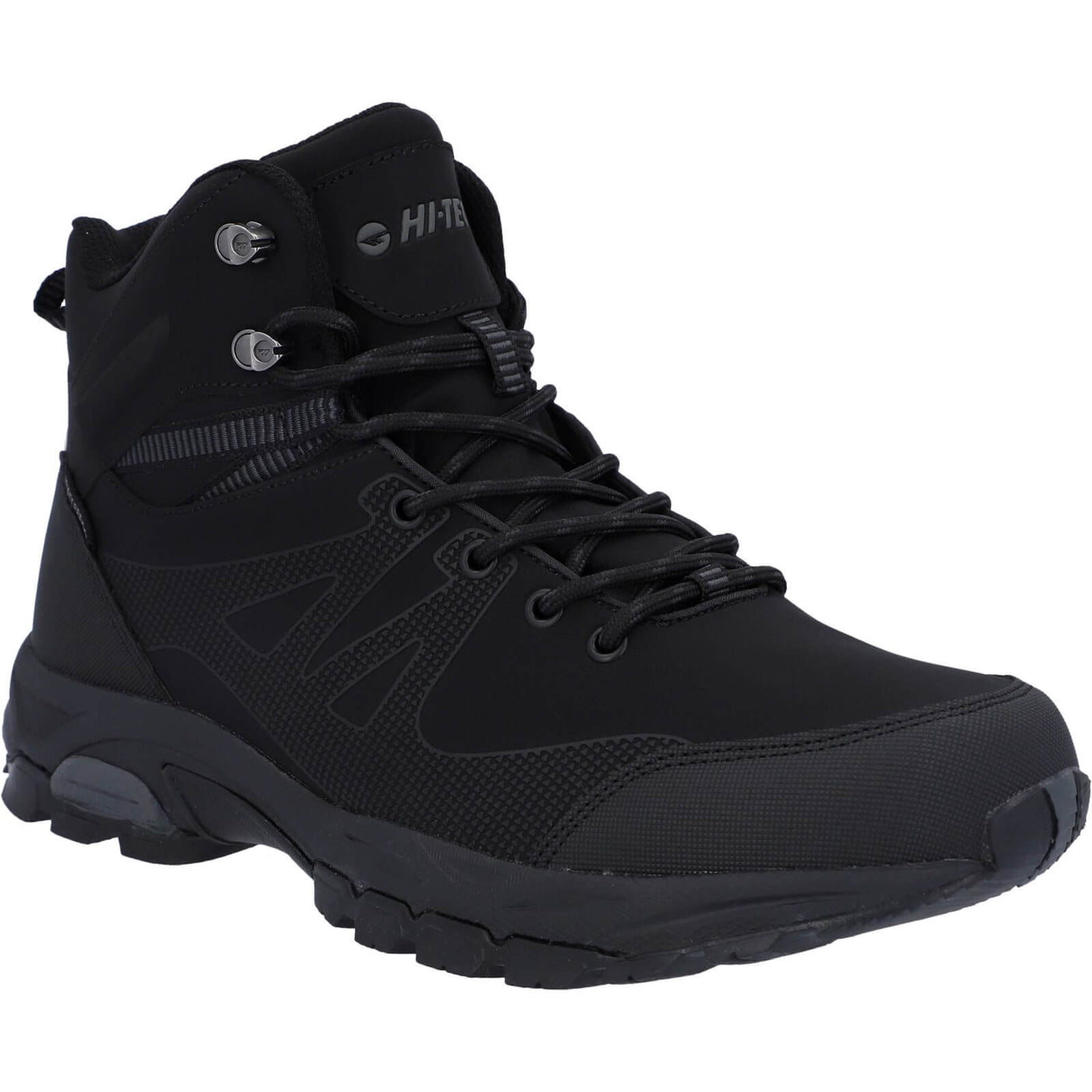 Hi-Tec Jackdaw Mid Lightweight Mens Waterproof Hiking Boots Black/Carbon Grey 1#colour_black-carbon-grey
