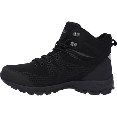 Hi-Tec Jackdaw Mid Lightweight Mens Waterproof Hiking Boots Black/Carbon Grey 5#colour_black-carbon-grey