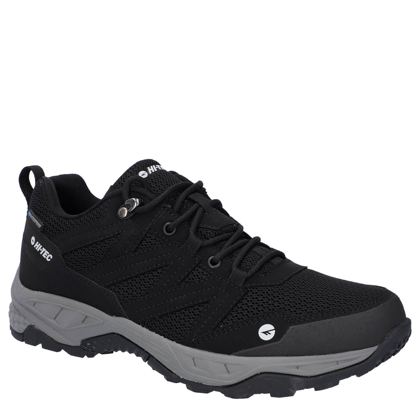 Hi-Tec Saunter WP Lightweight Waterproof Hiking Boots Black 1#colour_black