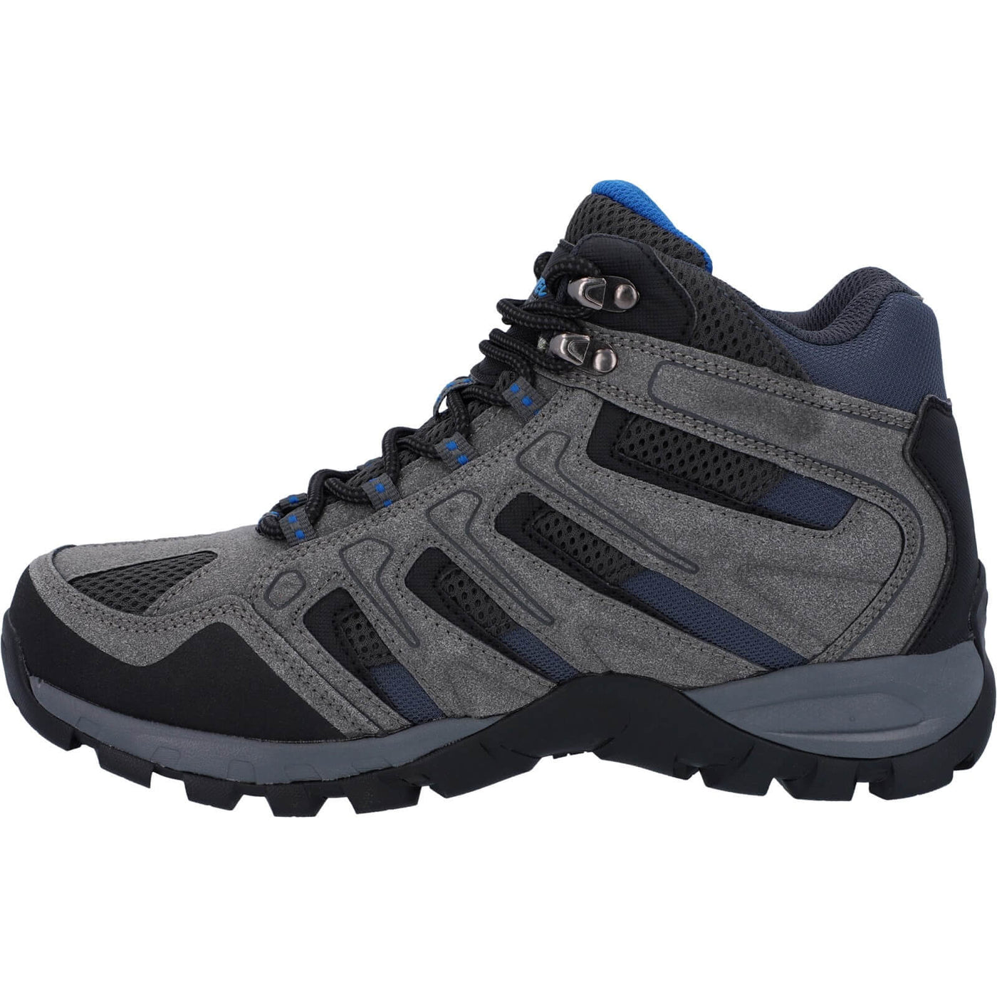 Hi-Tec Torca Mid Lightweight Waterproof Hiking Boots Charcoal/Nautical Blue 5#colour_charcoal-nautical-blue