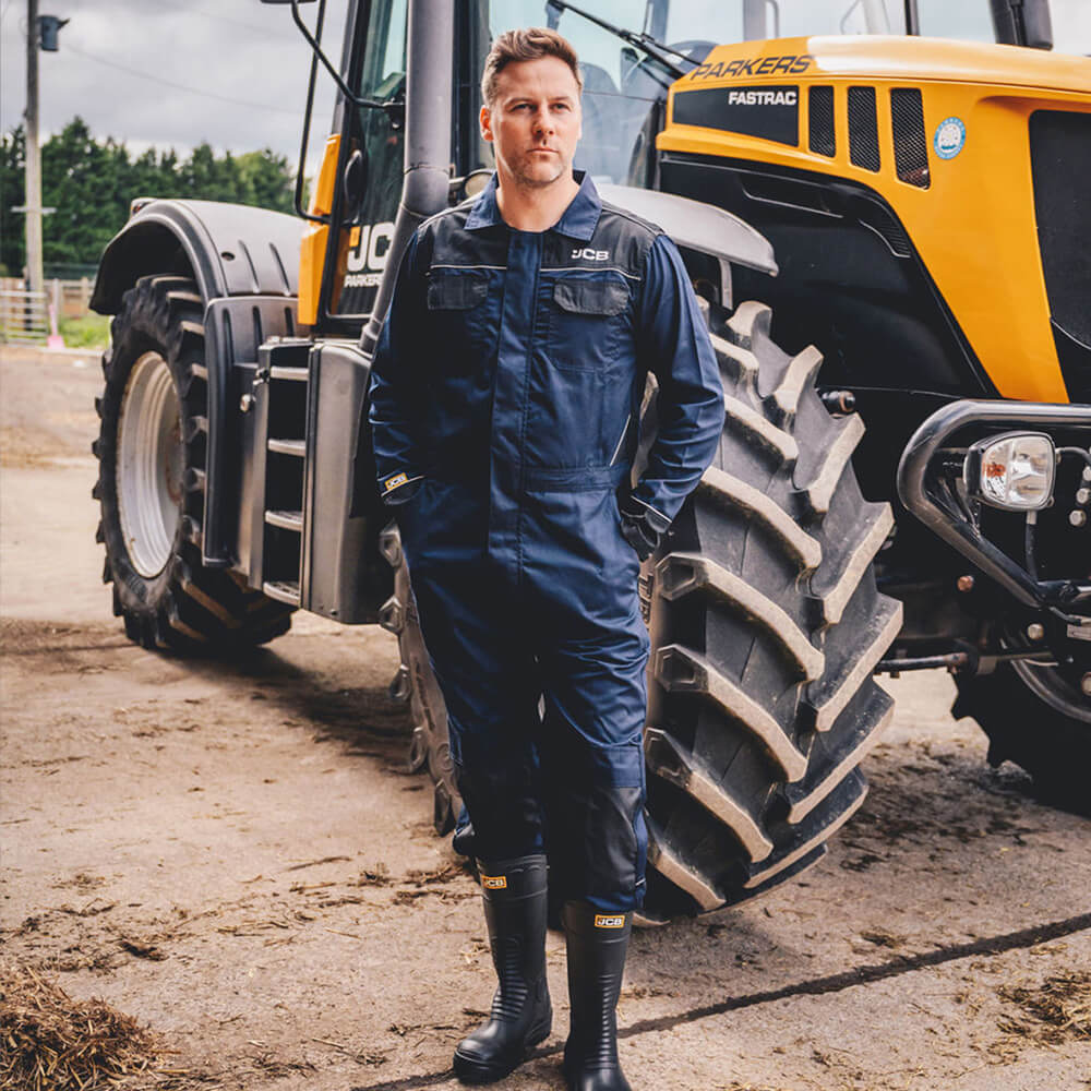 JCB Trade Coverall Overall Navy Blue/Black Lifestyle 1#colour_navy-blue-black