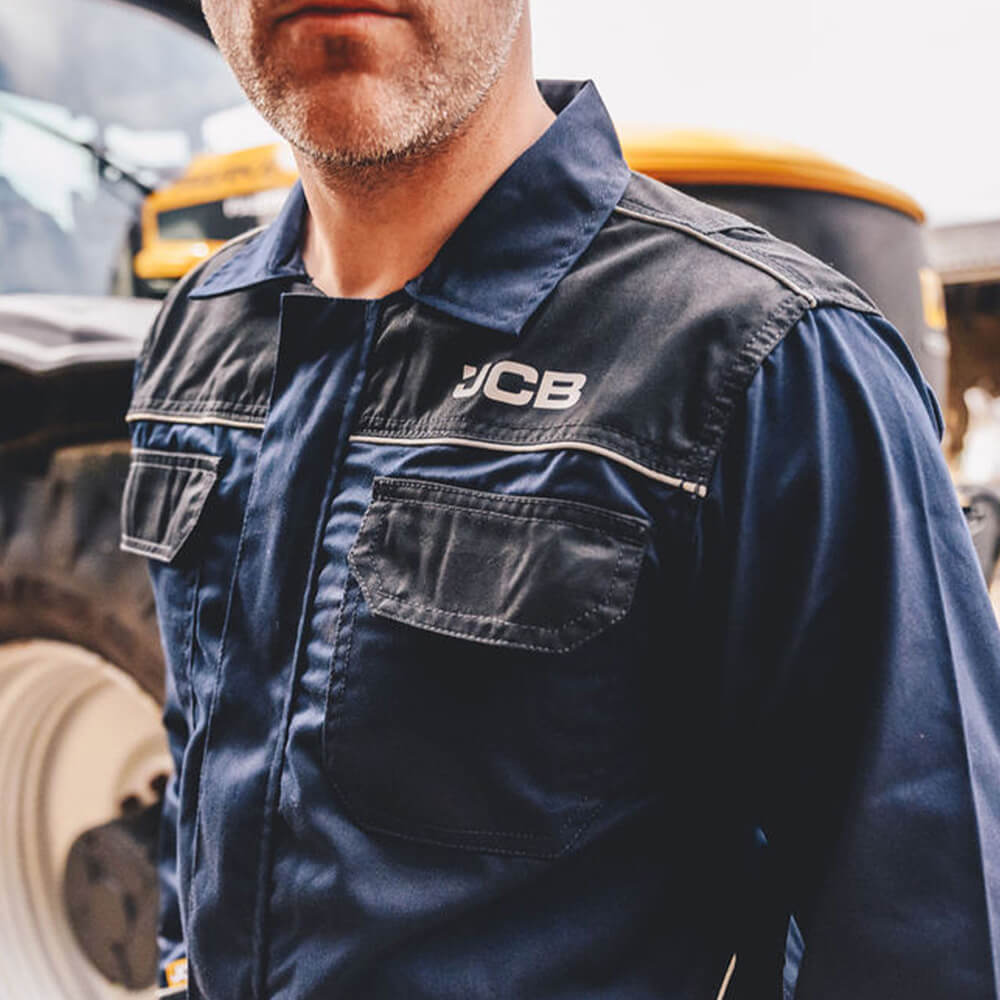 JCB Trade Coverall Overall Navy Blue/Black Lifestyle 3#colour_navy-blue-black