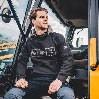 JCB Trade Horton Hoodie Black/Grey Lifestyle 1#colour_black-grey