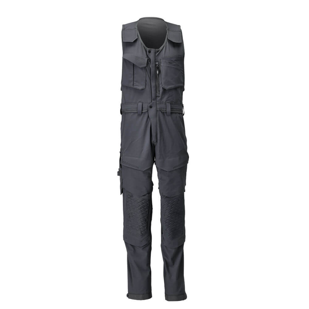 Mascot 4-Way-Stretch Lightweight Durable Combi Suit with Kneepad Pockets 22069-311 Front #colour_black