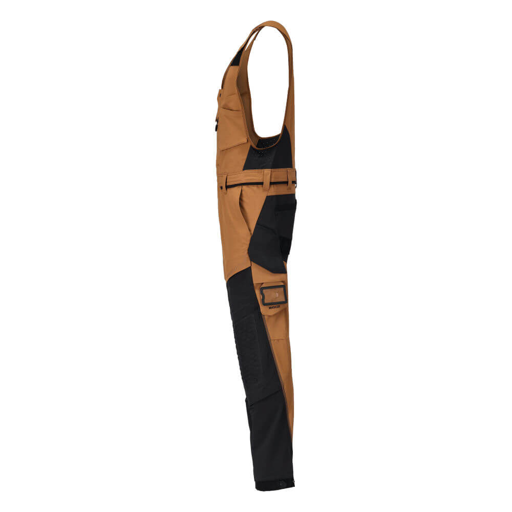 Mascot 4-Way-Stretch Lightweight Durable Combi Suit with Kneepad Pockets 22069-311 Right #colour_nut-brown-black