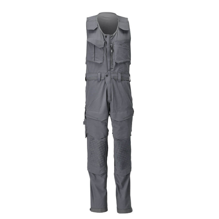 Mascot 4-Way-Stretch Lightweight Durable Combi Suit with Kneepad Pockets 22069-311 Front #colour_stone-grey
