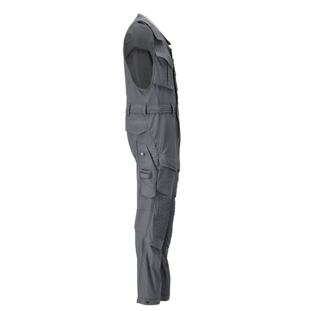 Mascot 4-Way-Stretch Lightweight Durable Combi Suit with Kneepad Pockets 22069-311 Left #colour_stone-grey