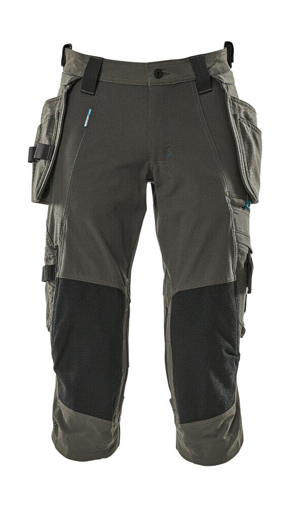 Mascot Advanced 3-4 Trousers Stretch 17049-311 Front #colour_dark-anthracite-grey