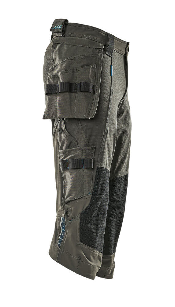 Mascot Advanced 3-4 Trousers Stretch 17049-311 Left #colour_dark-anthracite-grey