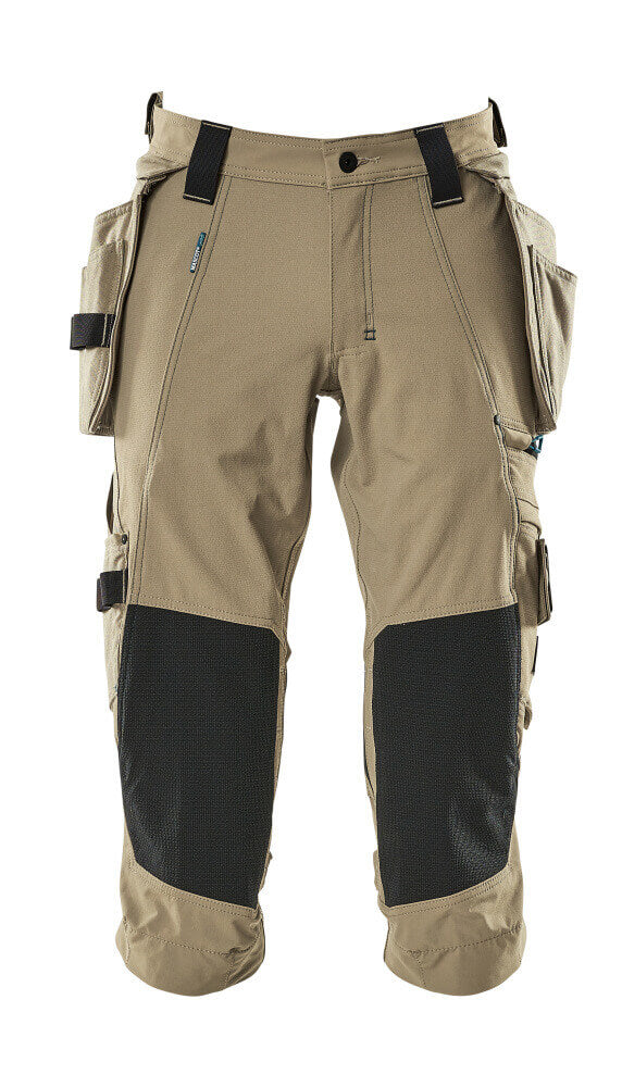 Mascot Advanced 3-4 Trousers Stretch 17049-311 Front #colour_light-khaki