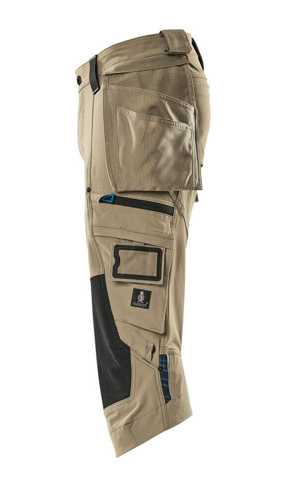 Mascot Advanced 3-4 Trousers Stretch 17049-311 Right #colour_light-khaki