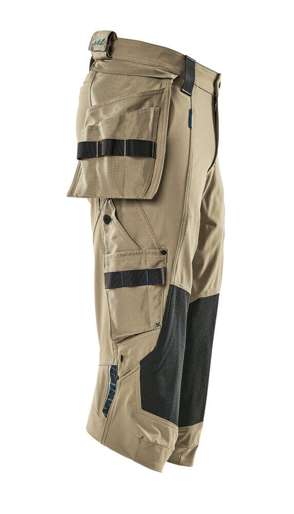 Mascot Advanced 3-4 Trousers Stretch 17049-311 Left #colour_light-khaki