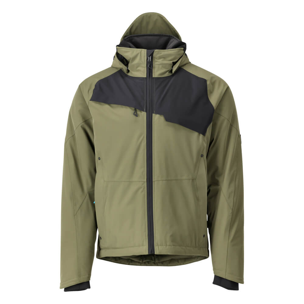 Mascot Advanced Lightweight Breathable Insulated Winter Jacket 24035-411 Front #colour_moss-green-black