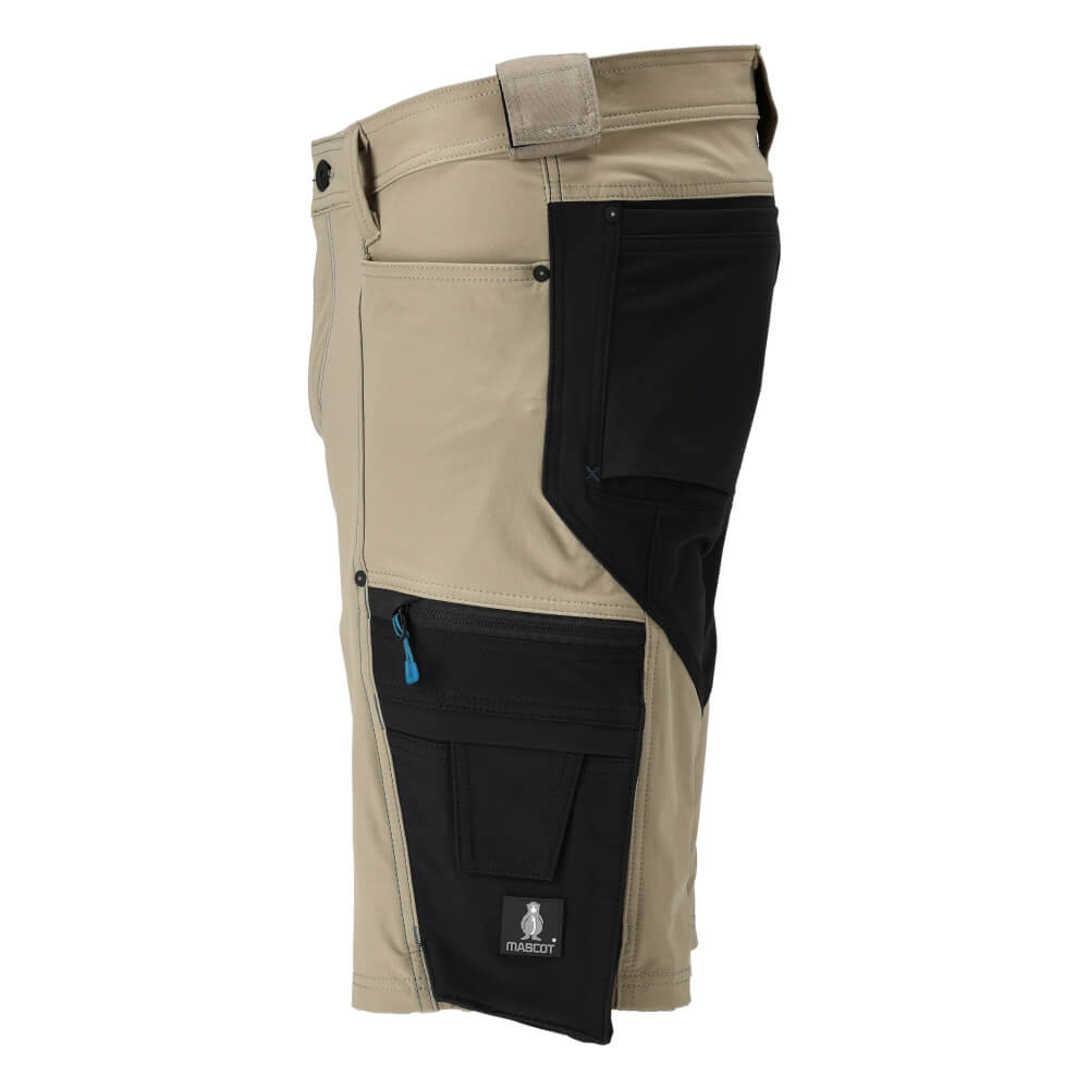 Mascot Advanced Lightweight Highly Durable 4-Way Stretch Shorts 23149-311 Right #colour_light-khaki-black