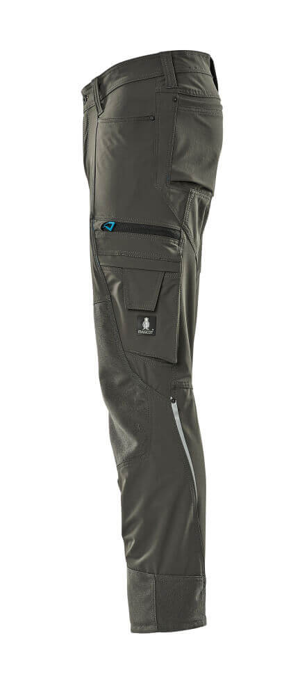 Mascot Advanced Trousers 4-Way-Stretch Kneepad-Pockets 17179-311 Right #colour_dark-anthracite-grey