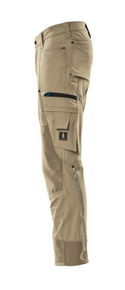 Mascot Advanced Trousers 4-Way-Stretch Kneepad-Pockets 17179-311 Right #colour_light-khaki