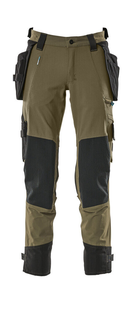 Mascot Advanced Work Trousers 17031-311 Front #colour_moss-green