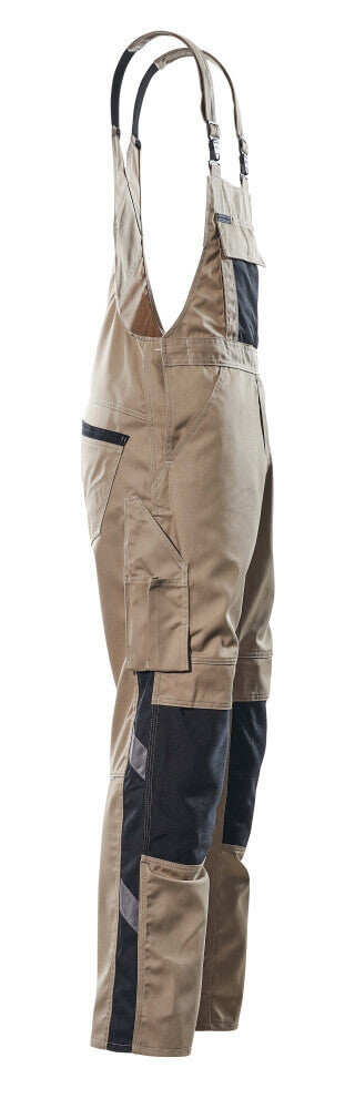 Mascot Augsburg Bib-Brace Overall Knee-pad-pockets 12169-442 Left #colour_light-khaki-black