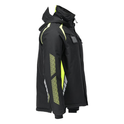 Mascot Breathable Insulated Waterproof Winter Jacket with Detachable Hood 23035-231 Left #colour_black-hi-vis-yellow