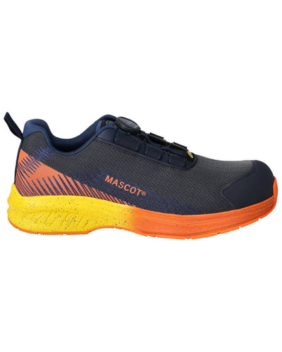 Mascot Composite Toe Cap ESD BOA S1PS Safety Shoes F1601-909 Front #colour_dark-navy-bright-orange