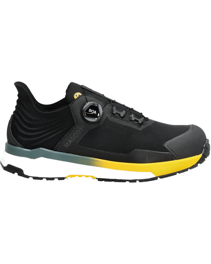 Mascot Composite Toe Cap S3 BOA ESD Safety Shoes F1680-704 Front #colour_black-sunflower-yellow