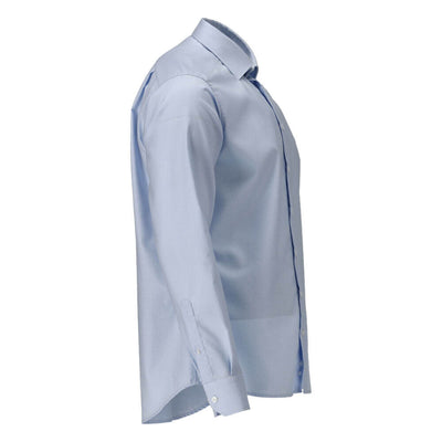 Mascot Cotton Easy Iron Cutaway Collar Shirt 22604-744 Left #colour_light-blue-white-checked