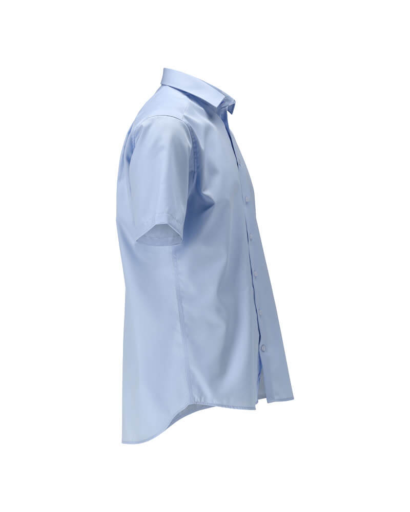 Mascot Cotton Stretch Easy Iron Short Sleeved Shirt 21224-750 Left #colour_light-blue