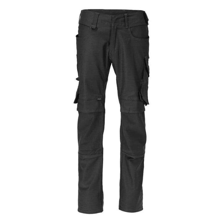 Mascot Durable Ripstop and Cordura Trousers with Kneepad Pockets 20279-459 Front #colour_black