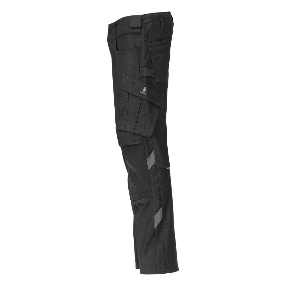 Mascot Durable Ripstop and Cordura Trousers with Kneepad Pockets 20279-459 Right #colour_black