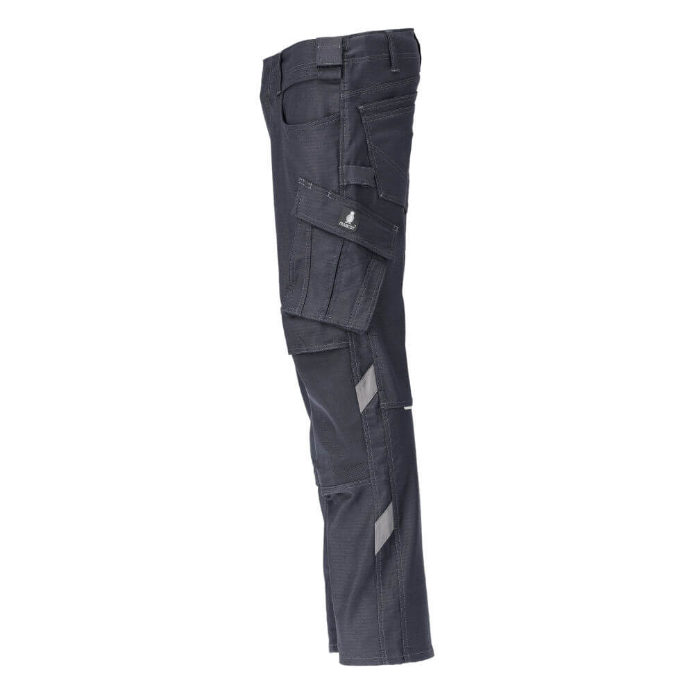 Mascot Durable Ripstop and Cordura Trousers with Kneepad Pockets 20279-459 Right #colour_dark-navy-blue