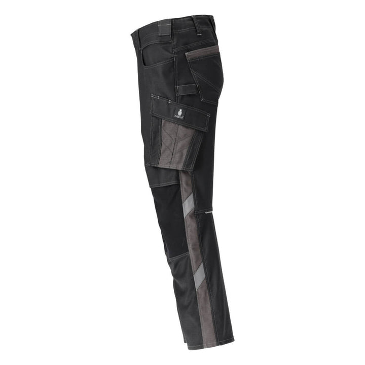 Mascot Durable Ripstop and Cordura Trousers with Kneepad Pockets 21979-459 Right #colour_black-dark-anthracite-grey