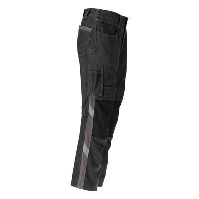 Mascot Durable Ripstop and Cordura Trousers with Kneepad Pockets 21979-459 Left #colour_black-dark-anthracite-grey