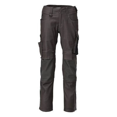 Mascot Durable Ripstop and Cordura Trousers with Kneepad Pockets 21979-459 Front #colour_dark-anthracite-grey-black