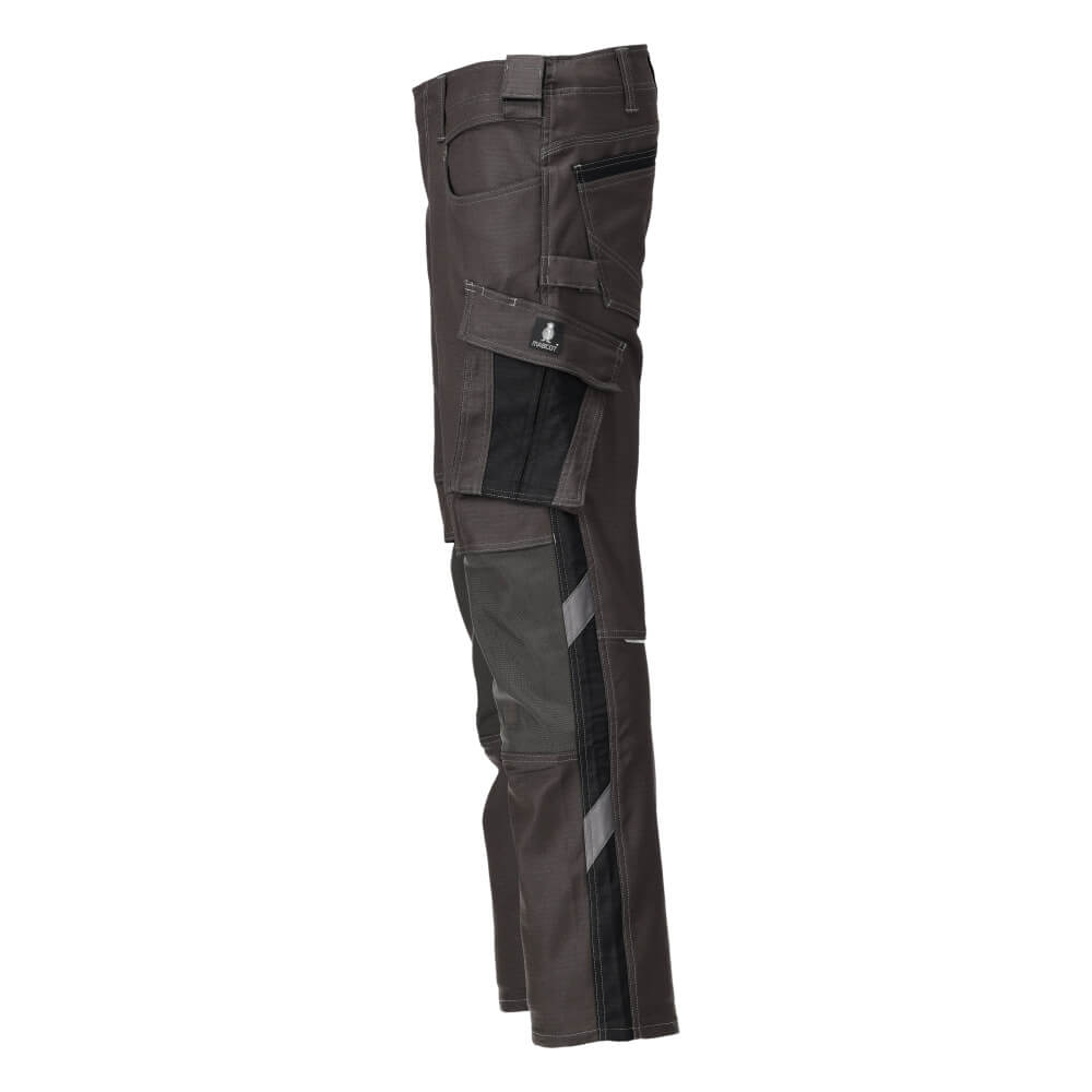 Mascot Durable Ripstop and Cordura Trousers with Kneepad Pockets 21979-459 Right #colour_dark-anthracite-grey-black