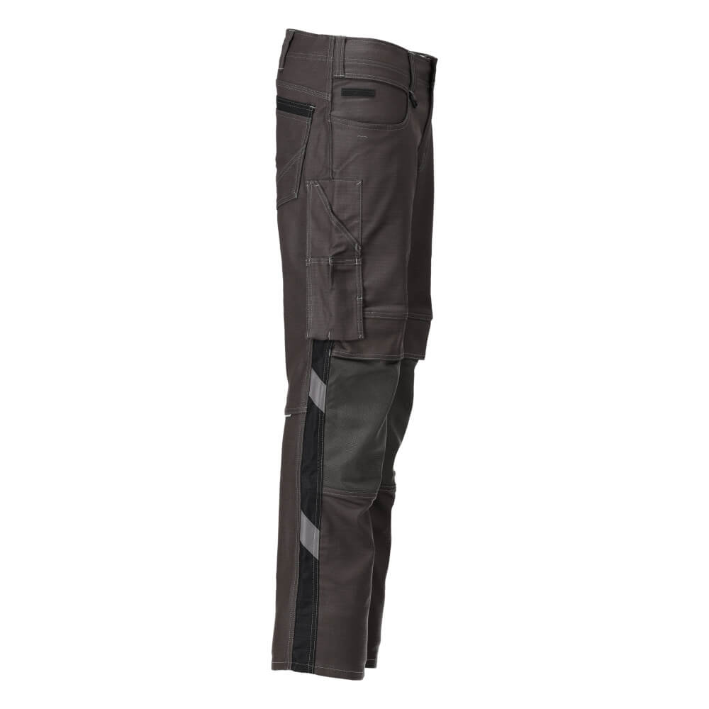 Mascot Durable Ripstop and Cordura Trousers with Kneepad Pockets 21979-459 Left #colour_dark-anthracite-grey-black