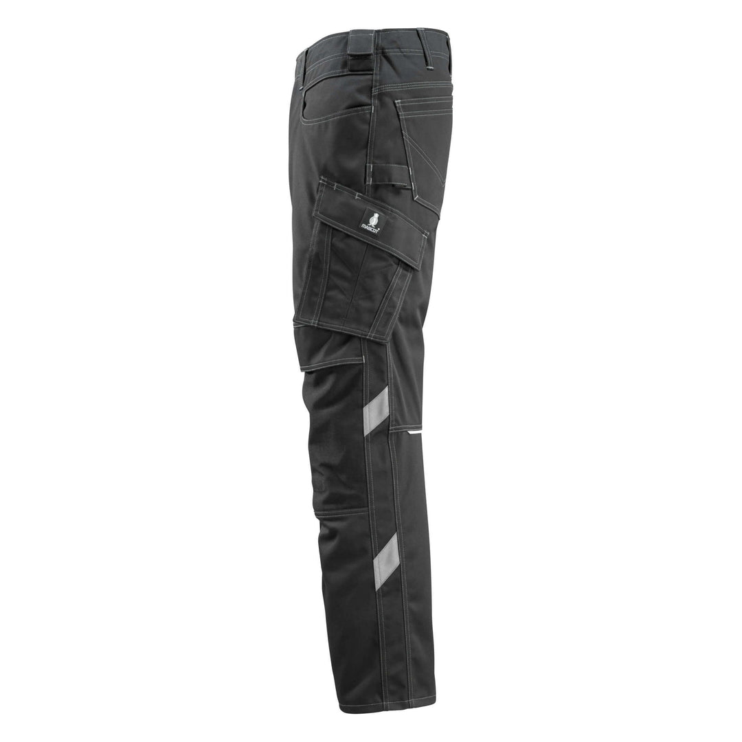 Mascot Erlangen Work Trousers Knee-Pad-Pockets 12479-203 Front #colour_black