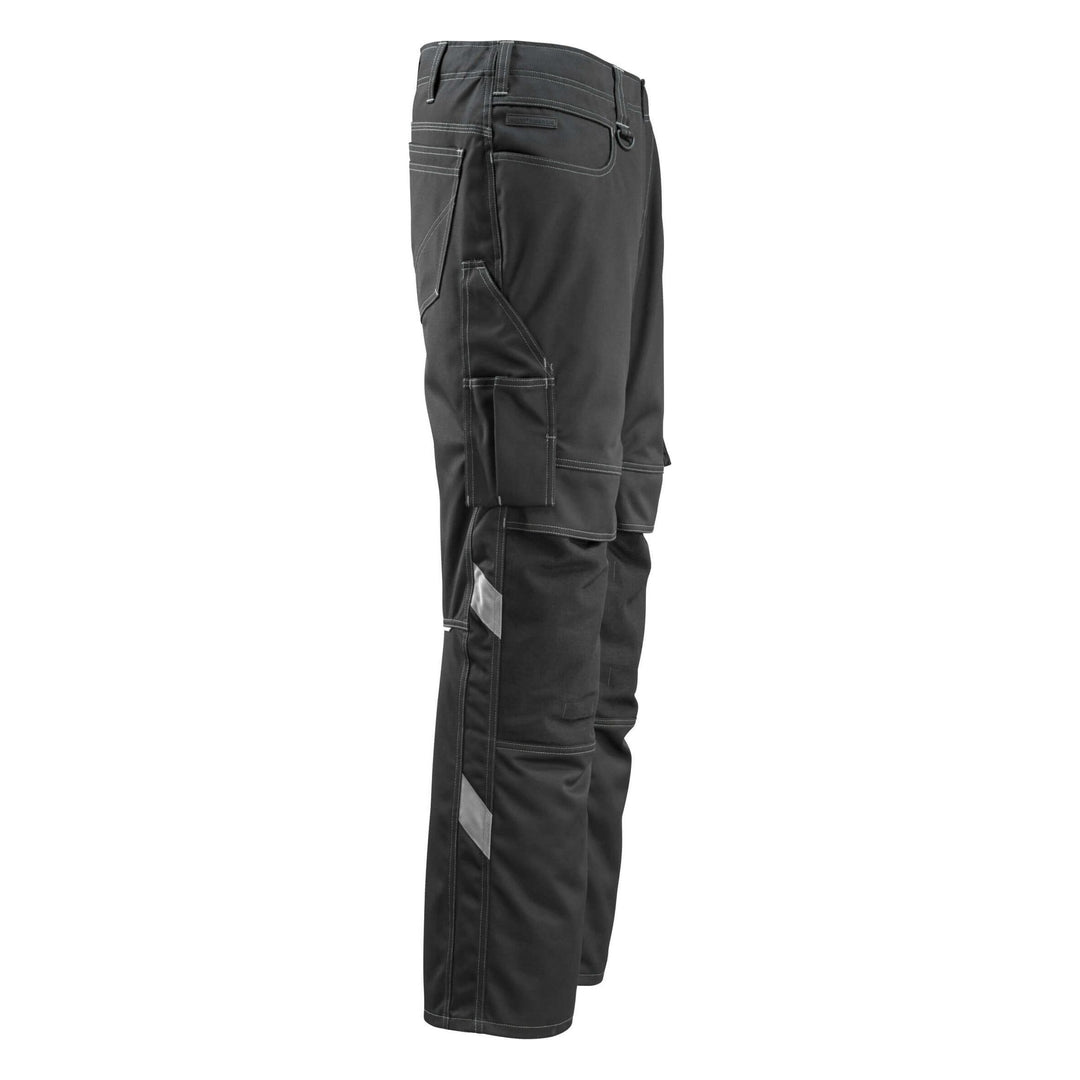 Mascot Erlangen Work Trousers Knee-Pad-Pockets 12479-203 Front #colour_black