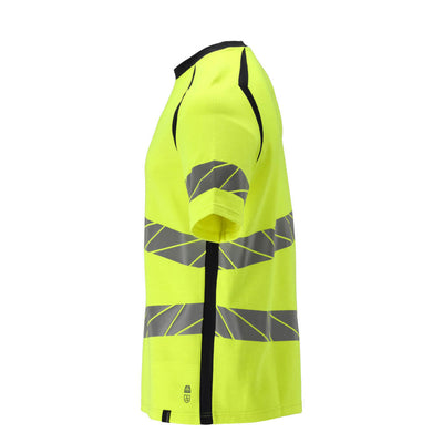 Mascot FR Multi-Protective Hi Vis T-Shirt 21382-327 Right #colour_hi-vis-yellow-dark-navy-blue