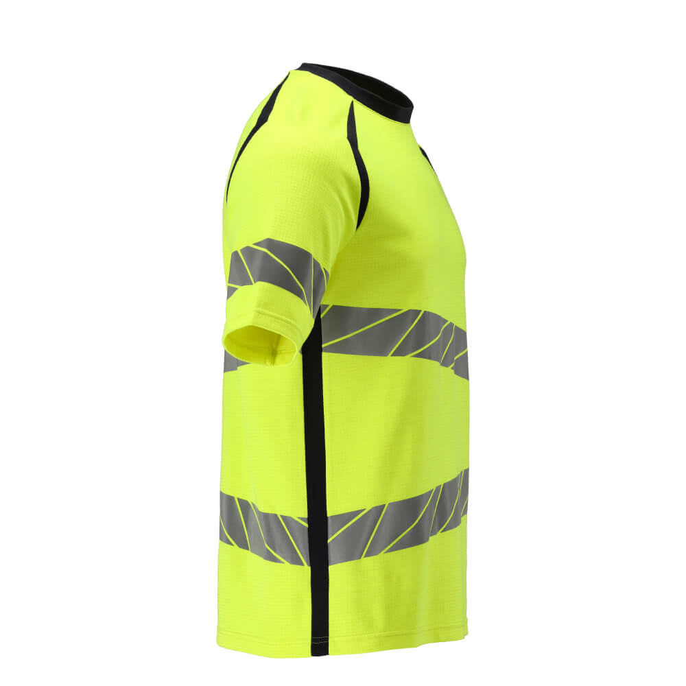 Mascot FR Multi-Protective Hi Vis T-Shirt 21382-327 Left #colour_hi-vis-yellow-dark-navy-blue