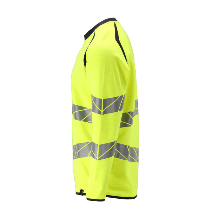 Mascot FR and Arc Multi-Protective Hi Vis Sweatshirt 21384-337 Right #colour_hi-vis-yellow-dark-navy-blue