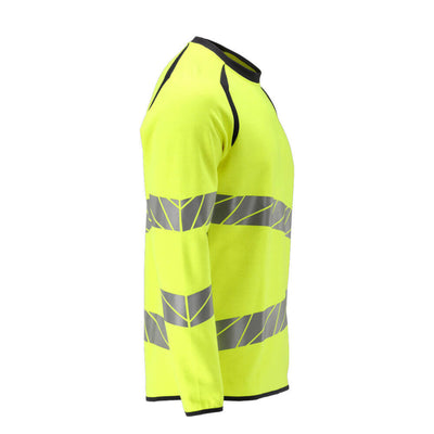 Mascot FR and Arc Multi-Protective Hi Vis Sweatshirt 21384-337 Left #colour_hi-vis-yellow-dark-navy-blue