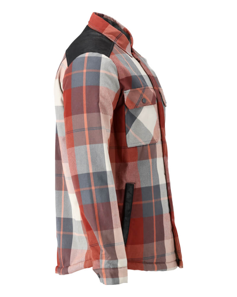 Mascot Flannel Shirt with Pile Lining 23104-446 Left #colour_autumn-red-checked