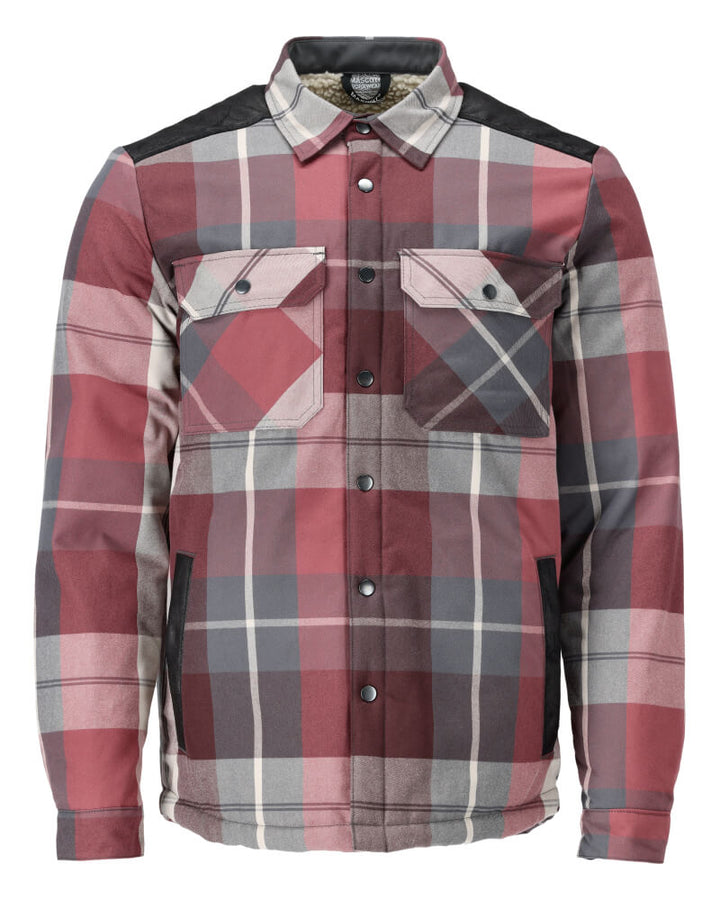 Mascot Flannel Shirt with Pile Lining 23104-446 Front #colour_bordeaux-checked