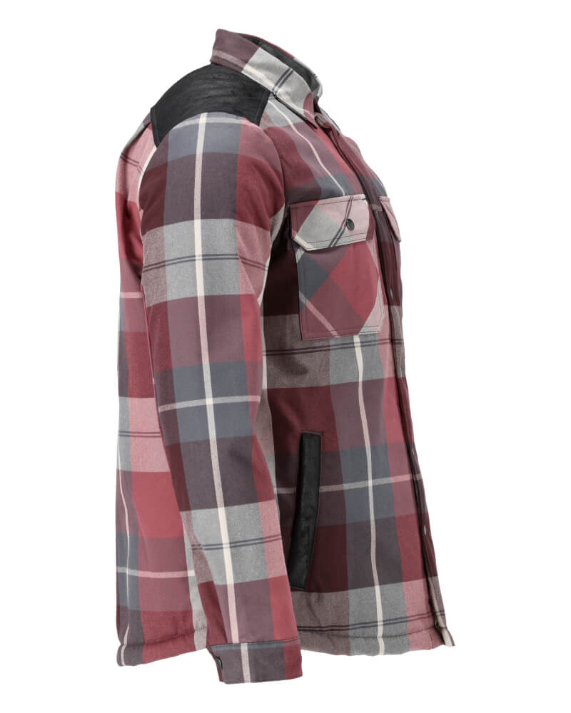 Mascot Flannel Shirt with Pile Lining 23104-446 Left #colour_bordeaux-checked