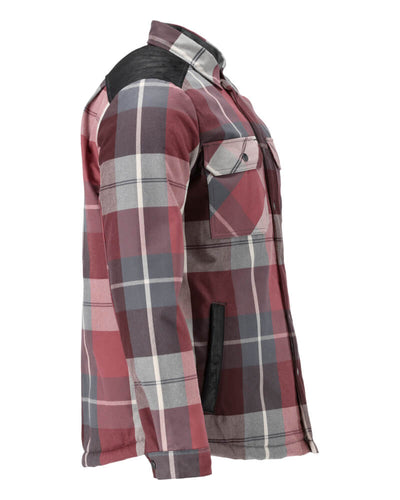 Mascot Flannel Shirt with Pile Lining 23104-446 Left #colour_bordeaux-checked