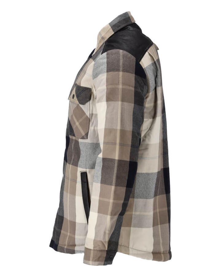 Mascot Flannel Shirt with Pile Lining 23104-446 Right #colour_dark-sand-checked