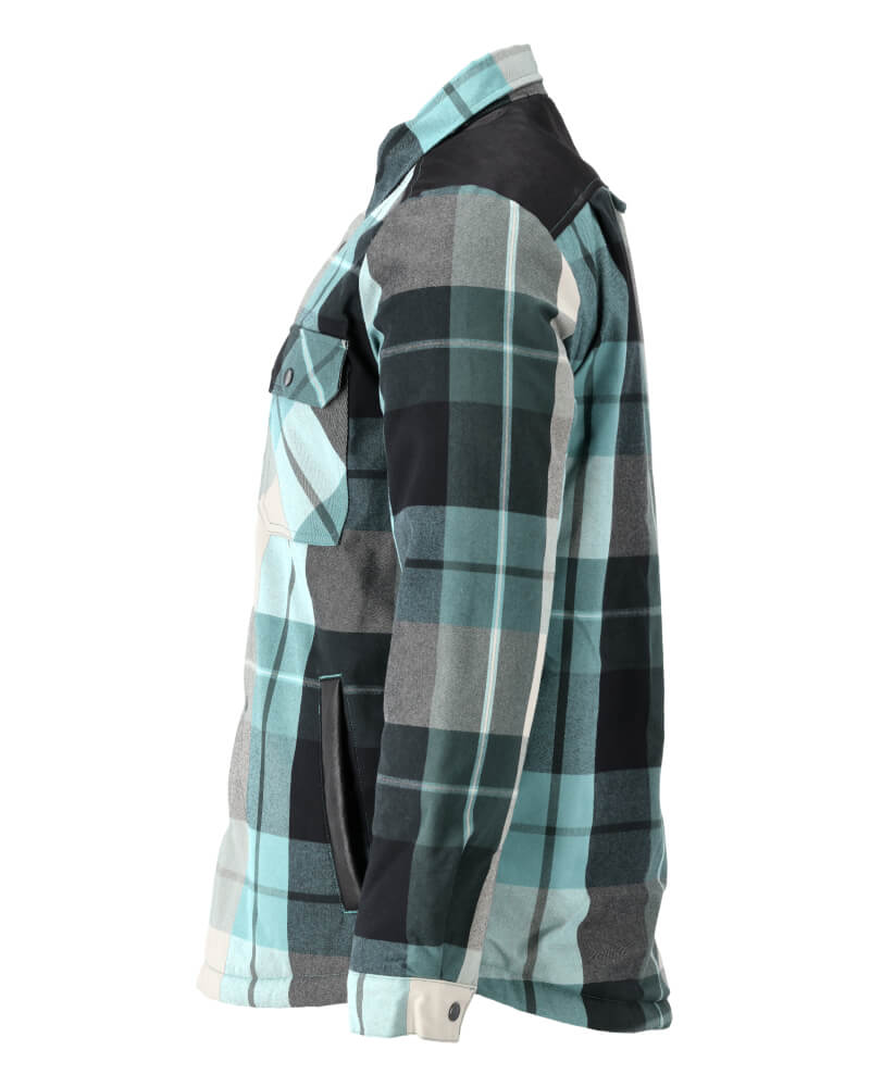 Mascot Flannel Shirt with Pile Lining 23104-446 Right #colour_forest-green-checked