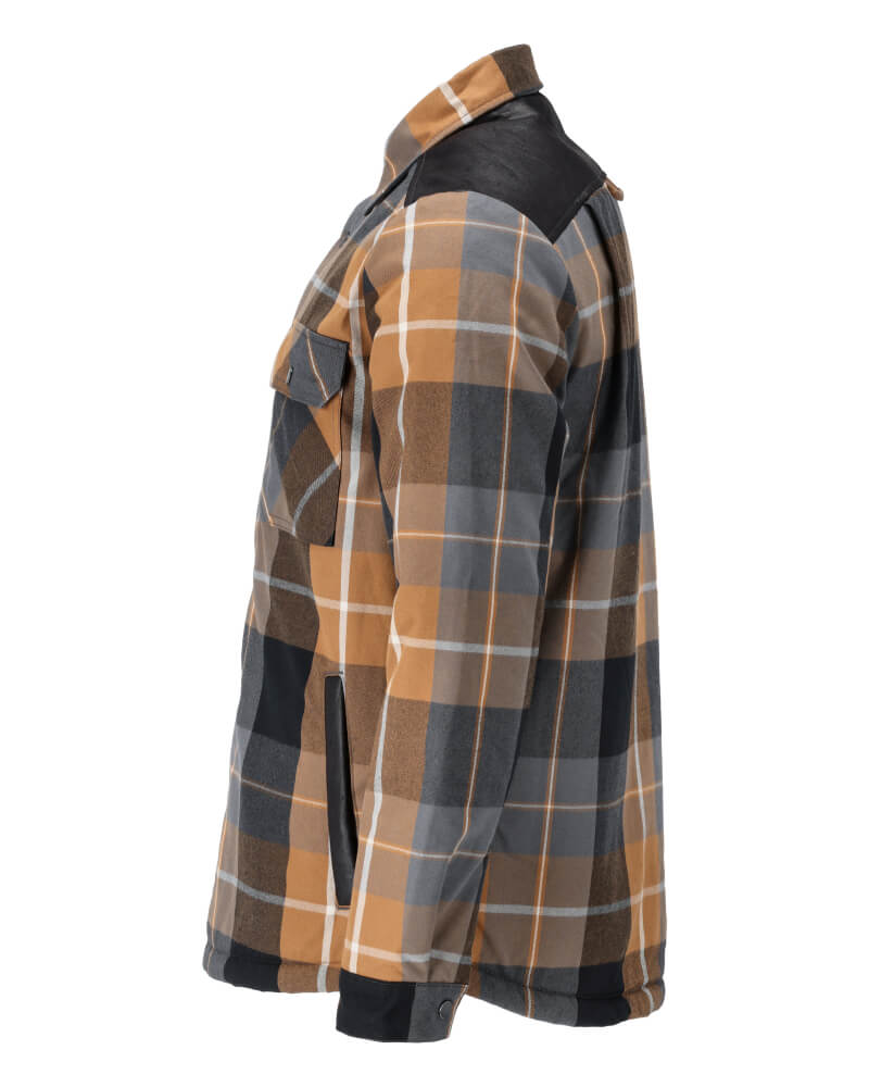 Mascot Flannel Shirt with Pile Lining 23104-446 Right #colour_nut-brown-checked