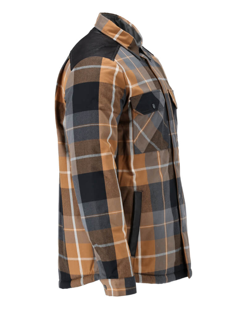 Mascot Flannel Shirt with Pile Lining 23104-446 Left #colour_nut-brown-checked